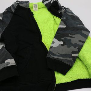 Kids Faded Glory Jacket - Camo/BLK/Lime - XL